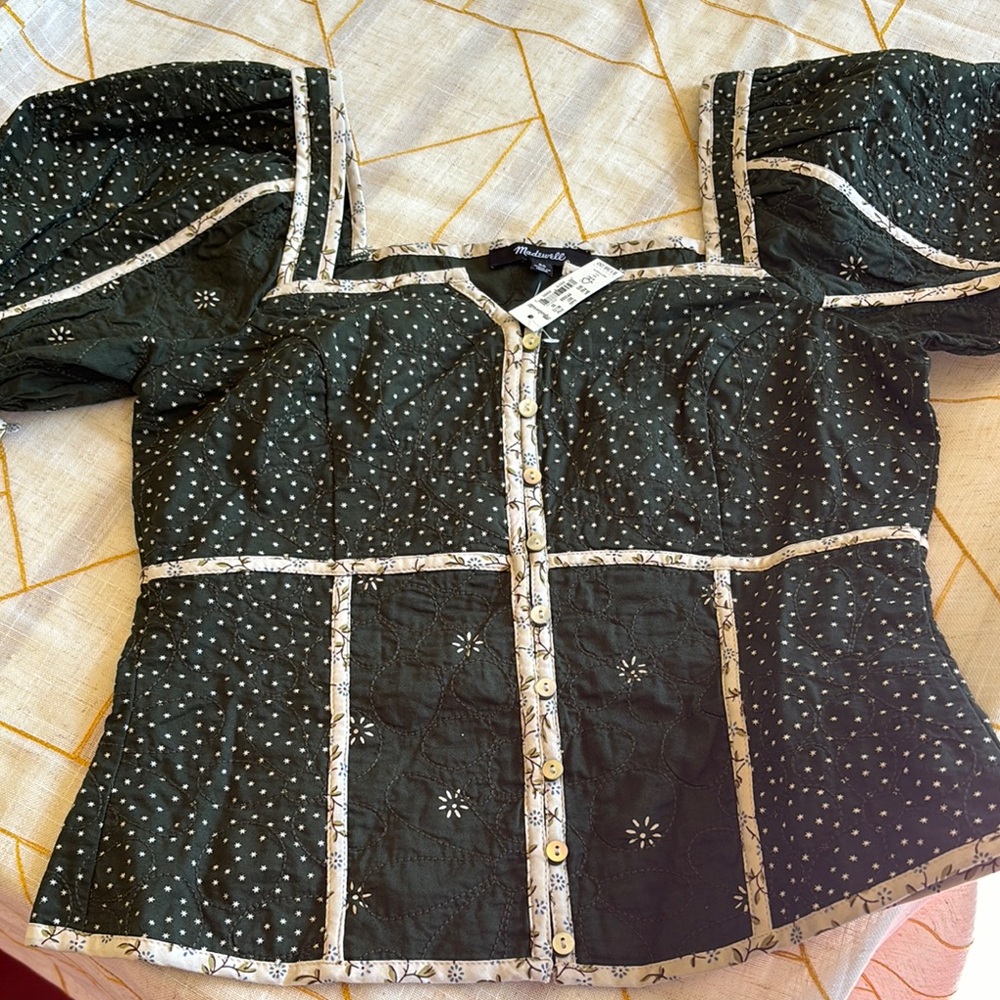 Black and White Ruffled Peplum Blouse